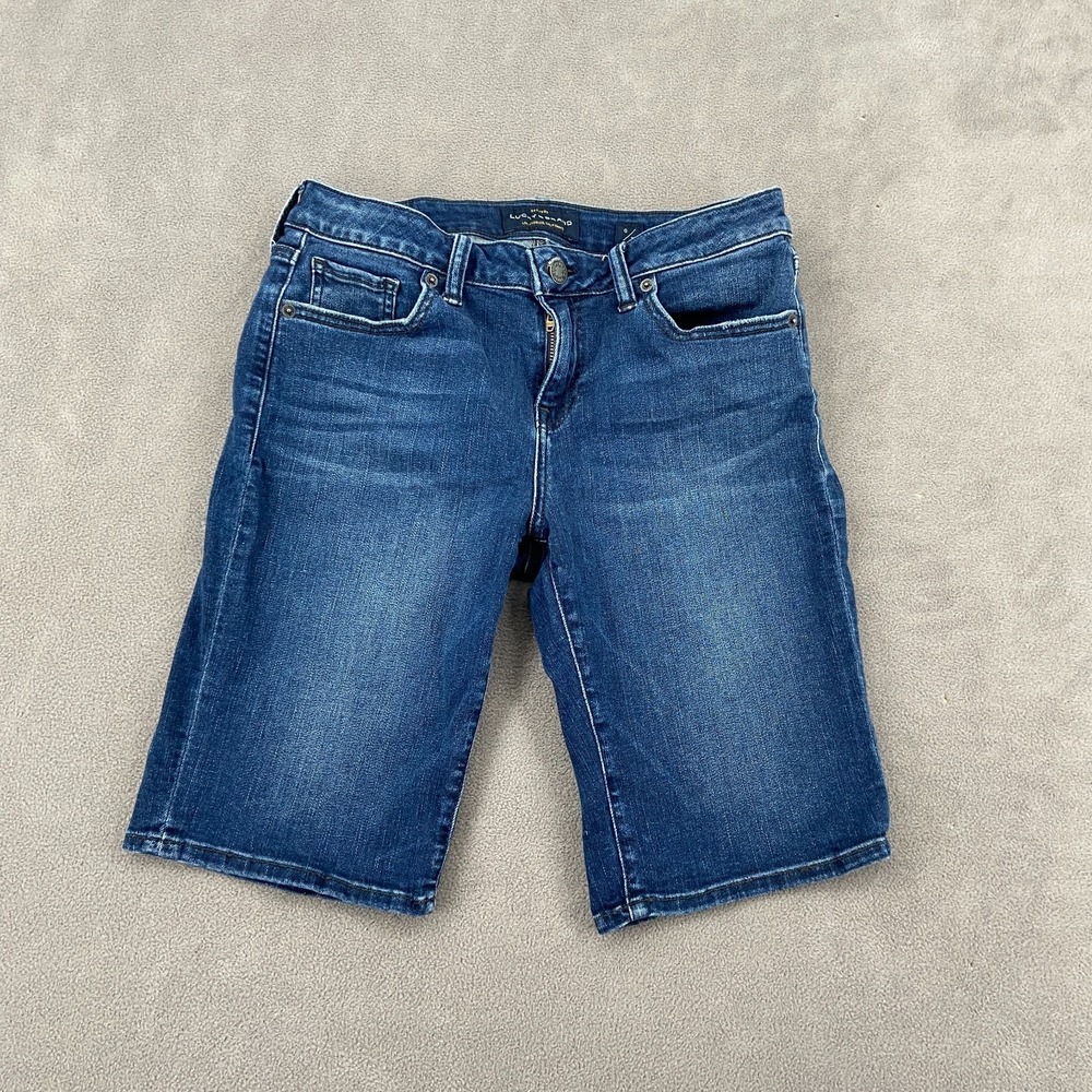 Lucky Brand Bermuda Shorts Womens 6/28 Blue Denim Medium Wash Slim Fit Stretch